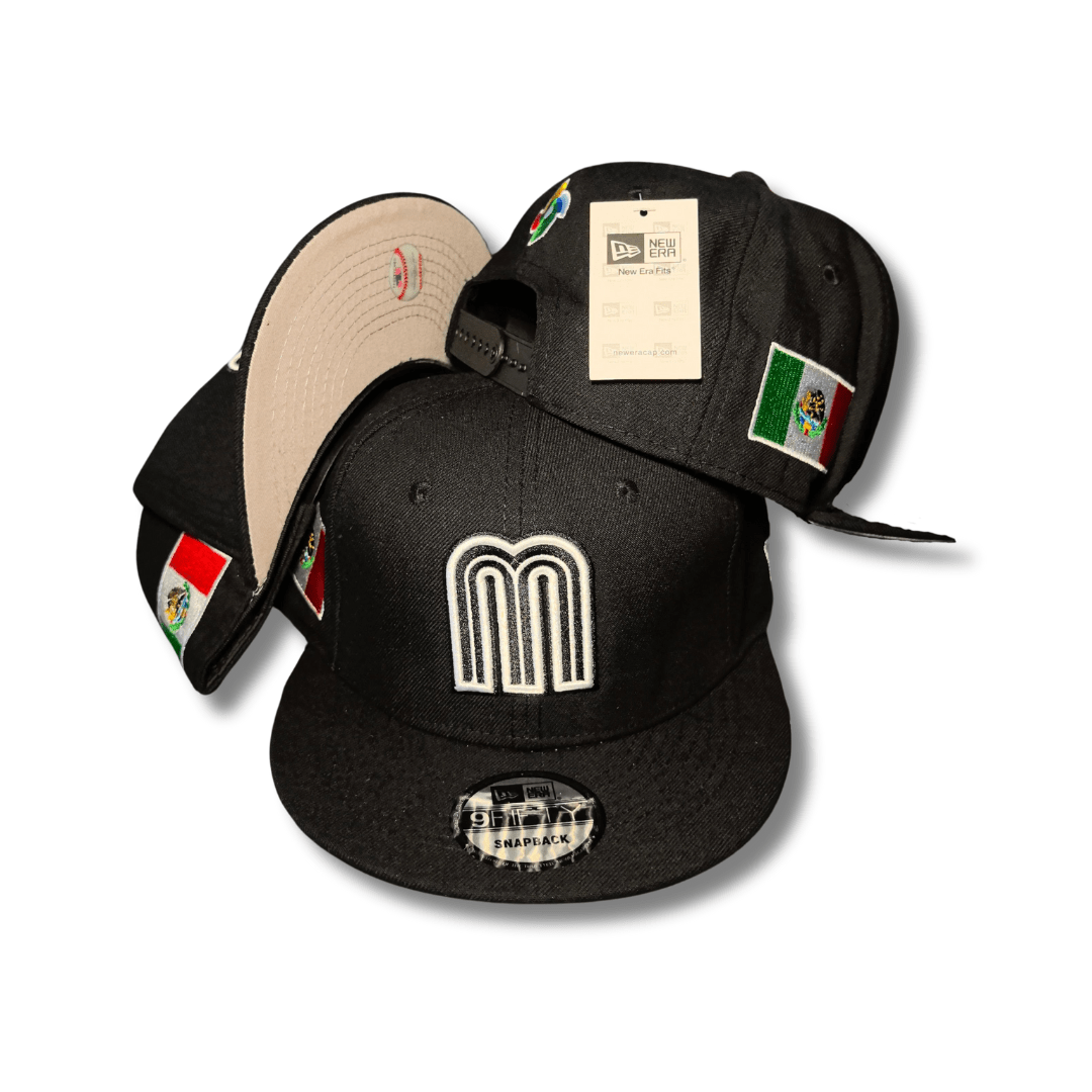 Mexico New Era 9FIFTY Snapback Cap Hat Dark Gray Crown Black - Snapback