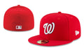 Washington Nationals Red Fitted Hat with Embroidered Team Logo and MLB Branding